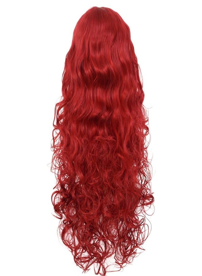 Dai Cloud Red Wigs with Bangs for Women Long Curly Wavy Soft Princess Synthetic Cosplay Halloween Hair Wig for Cosplay Use - Image 4